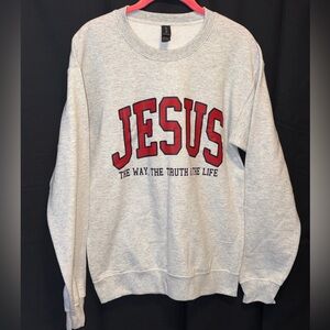 Gray JESUS- the way the truth the life- Graphic Sweatshirt- Charlie Kirk
